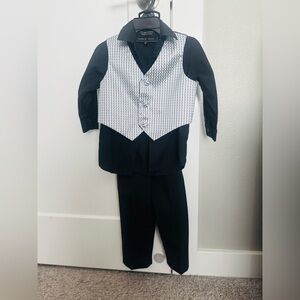 Toddler Boys 3-piece black striped formal set